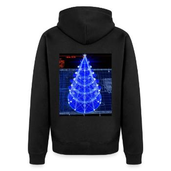Weihnachten Weihnachtsbaum Schematic Blaupause - Unisex Premium Bio Zip Hoodie - Schwarz - Hinten - Nico (187cm)