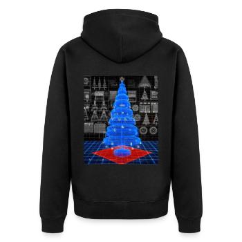 Weihnachten Weihnachtsbaum Schematic Blaupause - Unisex Premium Bio Zip Hoodie - Schwarz - Hinten - Nico (187cm)