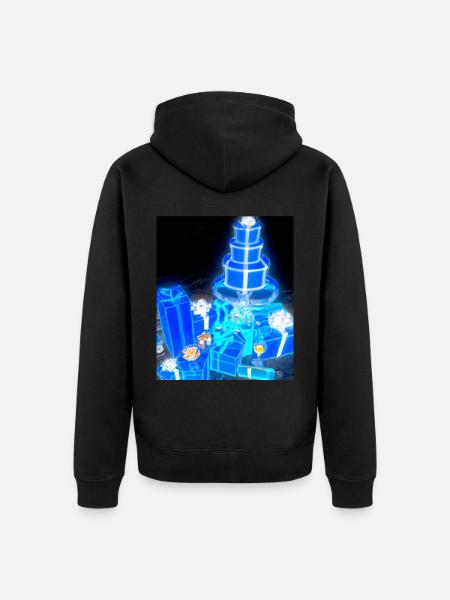 Christmas Christmas Tree Schematic Blueprint - Unisex Premium Organic Zip Hoodie - black