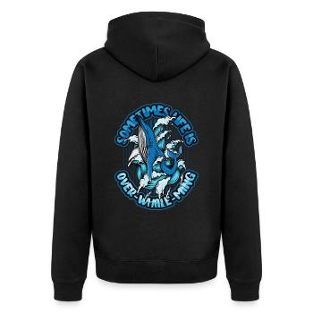 Manchmal Ist Das Leben Zu Schön, Um Wahr Zu Sein - Unisex Premium Bio Zip Hoodie - Schwarz - Hinten - Nico (187cm)