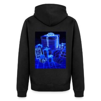 Weihnachten Weihnachtsbaum Schematic Blaupause - Unisex Premium Bio Zip Hoodie - Schwarz - Hinten - Nico (187cm)