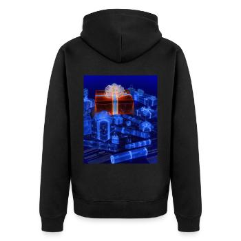 Weihnachten Weihnachtsbaum Schematic Blaupause - Unisex Premium Bio Zip Hoodie - Schwarz - Hinten - Nico (187cm)