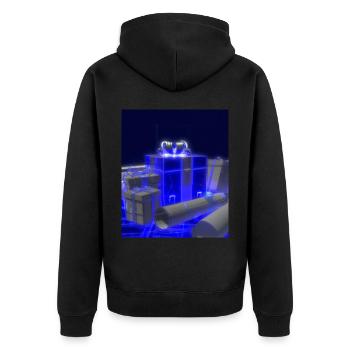 Weihnachten Weihnachtsbaum Schematic Blaupause - Unisex Premium Bio Zip Hoodie - Schwarz - Hinten - Nico (187cm)