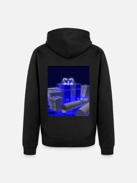 Christmas Christmas Tree Schematic Blueprint - Unisex Premium Organic Zip Hoodie - black