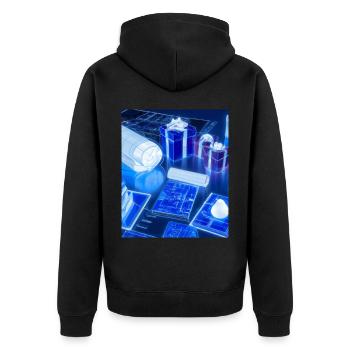 Weihnachten Weihnachtsbaum Schematic Blaupause - Unisex Premium Bio Zip Hoodie - Schwarz - Hinten - Nico (187cm)