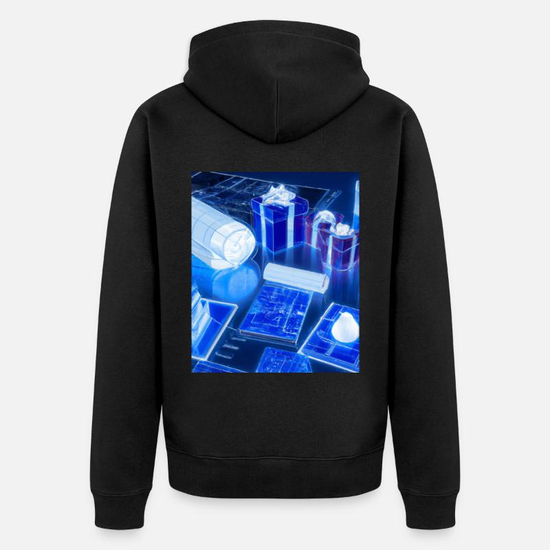 Weihnachten Weihnachtsbaum Schematic Blaupause - Unisex Premium Bio Zip Hoodie - Schwarz