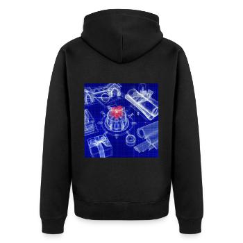 Weihnachten Weihnachtsbaum Schematic Blaupause - Unisex Premium Bio Zip Hoodie - Schwarz - Hinten - Nico (187cm)