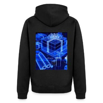 Weihnachten Weihnachtsbaum Schematic Blaupause - Unisex Premium Bio Zip Hoodie - Schwarz - Hinten - Nico (187cm)