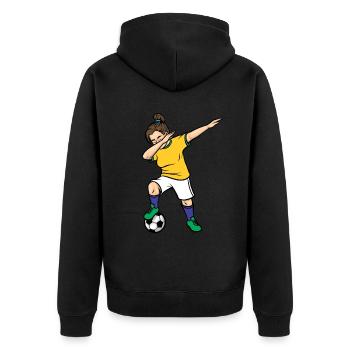 Dabbing Footballeuse Filles Brésil Football - Veste à capuche bio Premium Unisexe - noir - Dos - Nico (187cm)