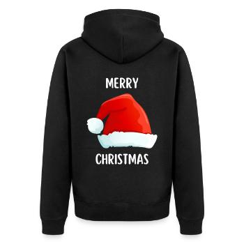 Joyeux Noël Drôle de Chemise de Noël - Veste à capuche bio Premium Unisexe - noir - Dos - Nico (187cm)