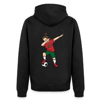 Dabbing Footballeuse Filles Maroc Football - Veste à capuche bio Premium Unisexe - noir - Dos - Nico (187cm)