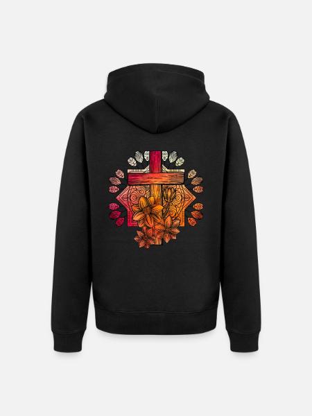 Christianity Cross - Unisex Premium Organic Zip Hoodie - black