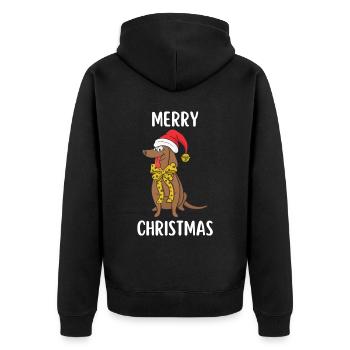 Joyeux Noël Drôle de Chemise de Noël - Veste à capuche bio Premium Unisexe - noir - Dos - Nico (187cm)