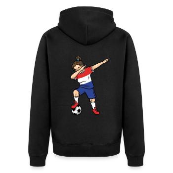 Dabbing Footballeuse Filles Pays-Bas Football - Veste à capuche bio Premium Unisexe - noir - Dos - Nico (187cm)