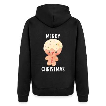 Joyeux Noël Drôle de Chemise de Noël - Veste à capuche bio Premium Unisexe - noir - Dos - Nico (187cm)