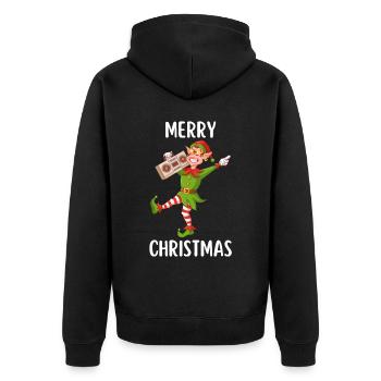 Joyeux Noël Drôle de Chemise de Noël - Veste à capuche bio Premium Unisexe - noir - Dos - Nico (187cm)