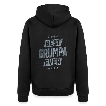 Beste Grumpa Ever Papa Opa - Unisex Premium Bio Zip Hoodie - Schwarz - Hinten - Nico (187cm)