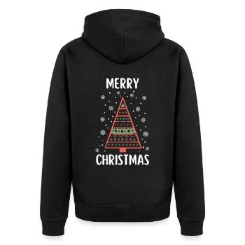 Joyeux Noël Drôle de Chemise de Noël - Veste à capuche bio Premium Unisexe - noir - Dos - Nico (187cm)