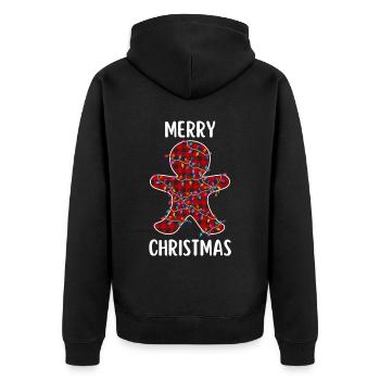 Joyeux Noël Drôle de Chemise de Noël - Veste à capuche bio Premium Unisexe - noir - Dos - Nico (187cm)