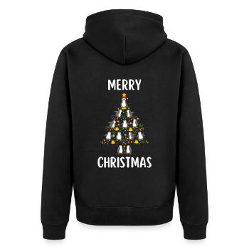 Joyeux Noël Drôle de Chemise de Noël - Veste à capuche bio Premium Unisexe - noir - Dos - Nico (187cm)