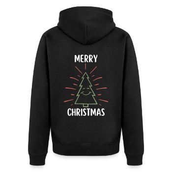 Joyeux Noël Drôle de Chemise de Noël - Veste à capuche bio Premium Unisexe - noir - Dos - Nico (187cm)