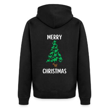 Joyeux Noël Drôle de Chemise de Noël - Veste à capuche bio Premium Unisexe - noir - Dos - Nico (187cm)