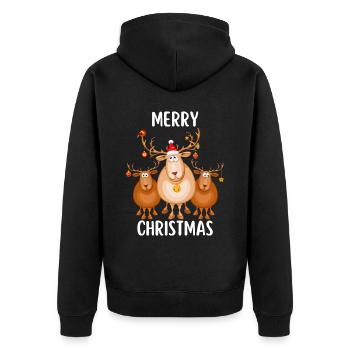 Joyeux Noël Drôle de Chemise de Noël - Veste à capuche bio Premium Unisexe - noir - Dos - Nico (187cm)