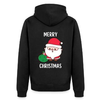 Joyeux Noël Drôle de Chemise de Noël - Veste à capuche bio Premium Unisexe - noir - Dos - Nico (187cm)