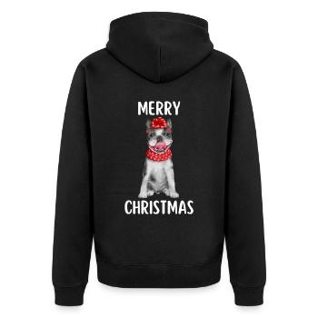 Joyeux Noël Drôle de Chemise de Noël - Veste à capuche bio Premium Unisexe - noir - Dos - Nico (187cm)