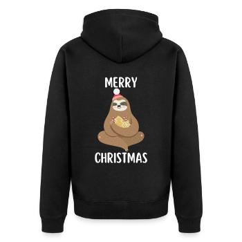 Joyeux Noël Drôle de Chemise de Noël - Veste à capuche bio Premium Unisexe - noir - Dos - Nico (187cm)