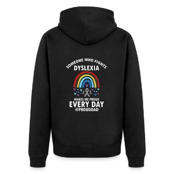 Dyslexia Interventionist for Dyslexia - Unisex Premium Organic Zip Hoodie - black - Back - Nico (187cm)