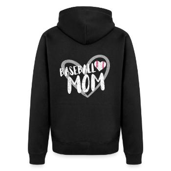 Baseball for Baseball Players - Unisex Premium Organic Zip Hoodie - black - Back - Nico (187cm)