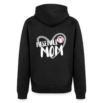 Baseball Für Baseballspieler - Unisex Premium Bio Zip Hoodie - Schwarz - Hinten - Nico (187cm)