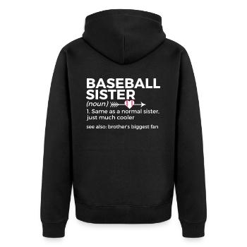 Baseball Für Baseballspieler - Unisex Premium Bio Zip Hoodie - Schwarz - Hinten - Nico (187cm)