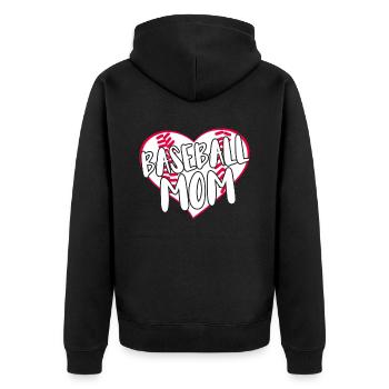 Baseball for Baseball Players - Unisex Premium Organic Zip Hoodie - black - Back - Nico (187cm)