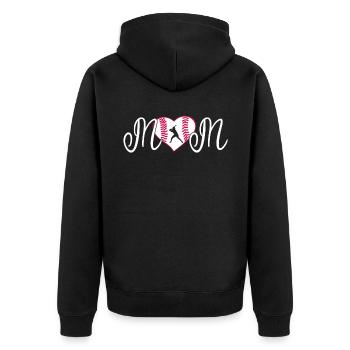 Baseball for Baseball Players - Unisex Premium Organic Zip Hoodie - black - Back - Nico (187cm)
