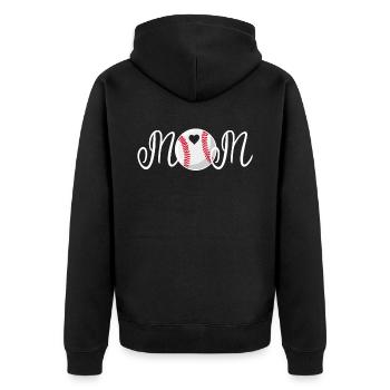 Baseball Für Baseballspieler - Unisex Premium Bio Zip Hoodie - Schwarz - Hinten - Nico (187cm)