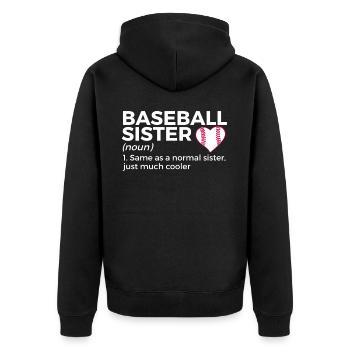 Baseball Für Baseballspieler - Unisex Premium Bio Zip Hoodie - Schwarz - Hinten - Nico (187cm)