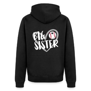 Baseball Für Baseballspieler - Unisex Premium Bio Zip Hoodie - Schwarz - Hinten - Nico (187cm)
