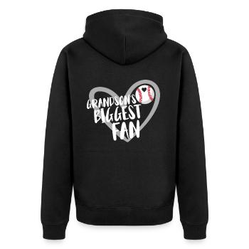 Baseball Für Baseballspieler - Unisex Premium Bio Zip Hoodie - Schwarz - Hinten - Nico (187cm)