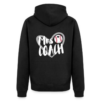 Baseball for Baseball Players - Unisex Premium Organic Zip Hoodie - black - Back - Nico (187cm)