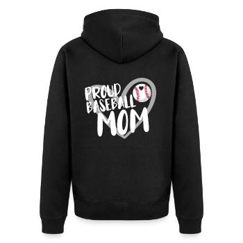 Baseball for Baseball Players - Unisex Premium Organic Zip Hoodie - black - Back - Nico (187cm)