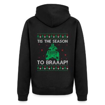 Quad moche Noël Dire Citation C’est la saison à - Veste à capuche bio Premium Unisexe - noir - Dos - Nico (187cm)