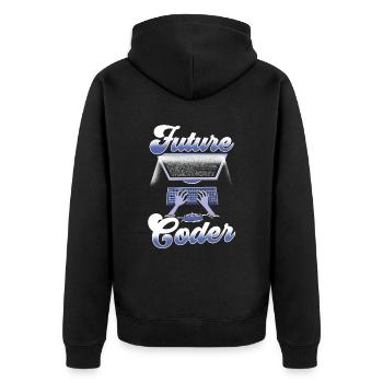 Zukünftiger Coder Code Programmierer Coding - Unisex Premium Bio Zip Hoodie - Schwarz - Hinten - Nico (187cm)