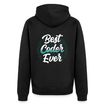 Meilleur programmeur de code de code jamais Coder - Veste à capuche bio Premium Unisexe - noir - Dos - Nico (187cm)