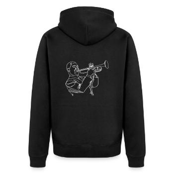 Trumpet Oneline Art - Trumpet - Unisex Premium Organic Zip Hoodie - black - Back - Nico (187cm)