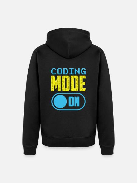 Programmiermodus Ein Coding Coder Programmierer - Unisex Premium Bio Zip Hoodie - Schwarz