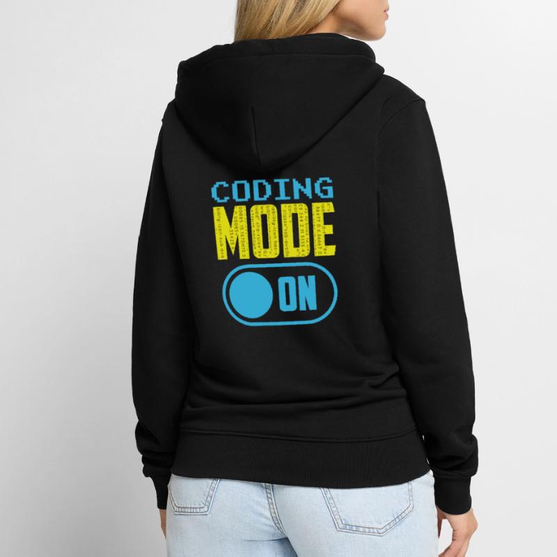 Programmiermodus Ein Coding Coder Programmierer Unisex Premium Bio Zip Hoodie
