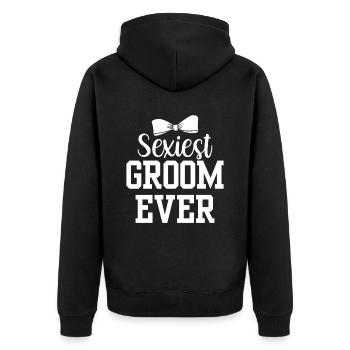 Sexy Groom Party Dictons Mariage Mariage - Veste à capuche bio Premium Unisexe - noir - Dos - Nico (187cm)