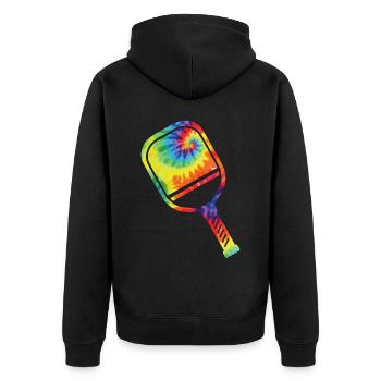 Pickleball Paddle Tie Dye Retro - Veste à capuche bio Premium Unisexe - noir - Dos - Nico (187cm)